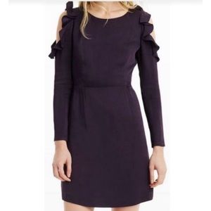 Club Monaco Cold Shoulder Purple Dress Sz 0